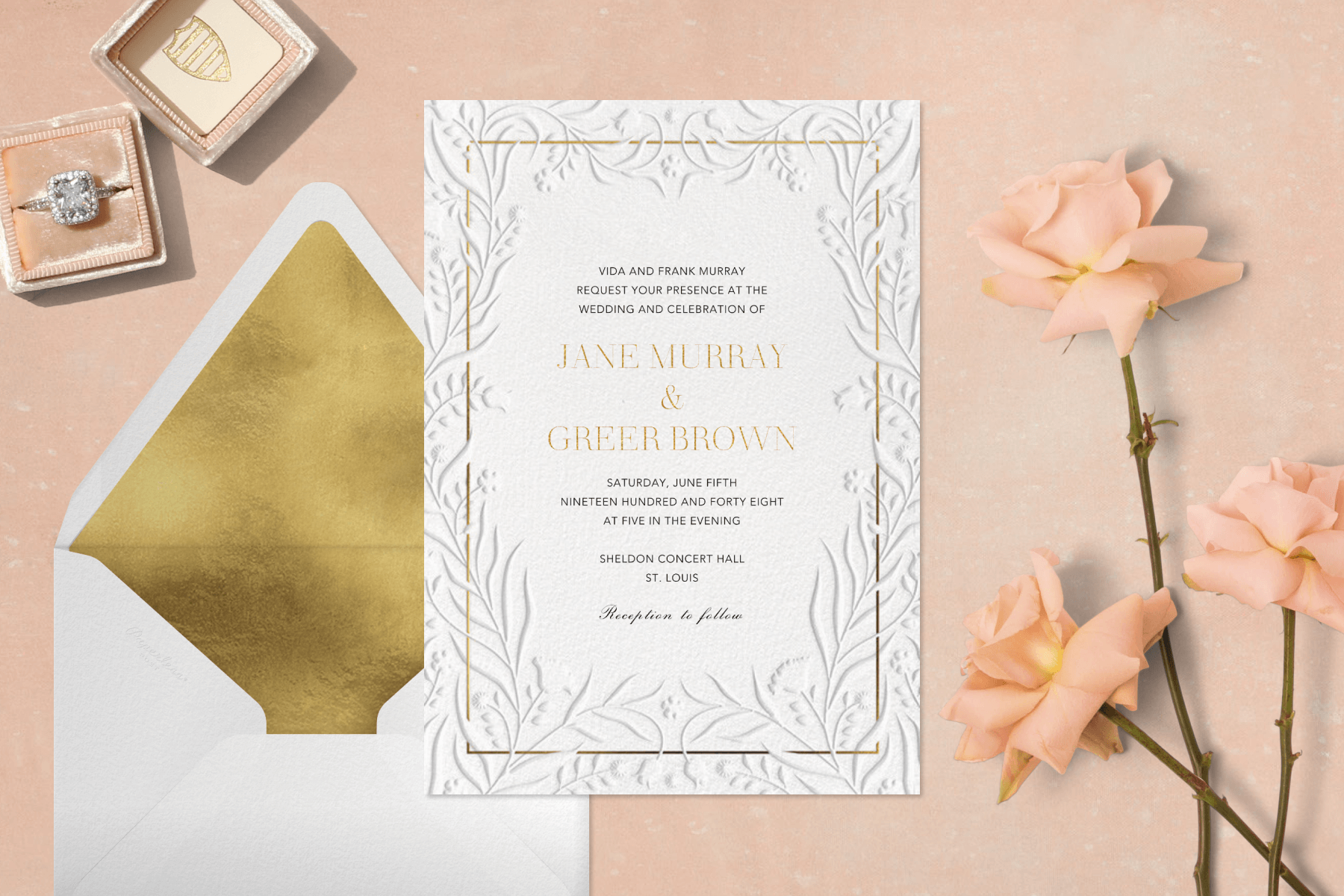 Stationery Writing Paper - 100 Set Floral Letter Notes for DIY Invitation  Kit - Perfect Invitations for Bridal Shower, Birthday, Wedding, Engagement