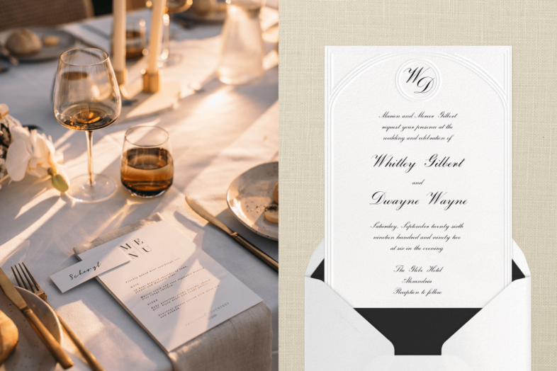 The 15 Best Wedding Invitation Trends Of 2024 Paperless Post   08 Blog Wedding 2024WeddingInvitationTrends BlindEmbossing 786x524 