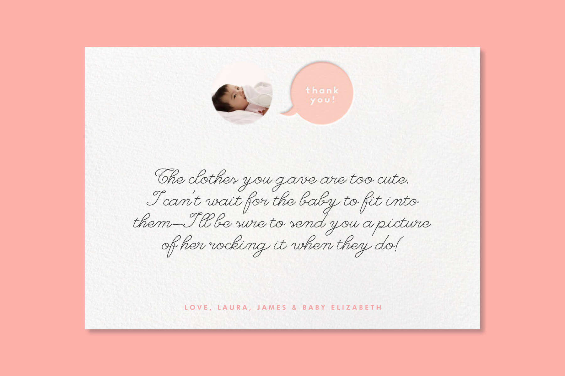 Template For Baby Shower Thank You Cards