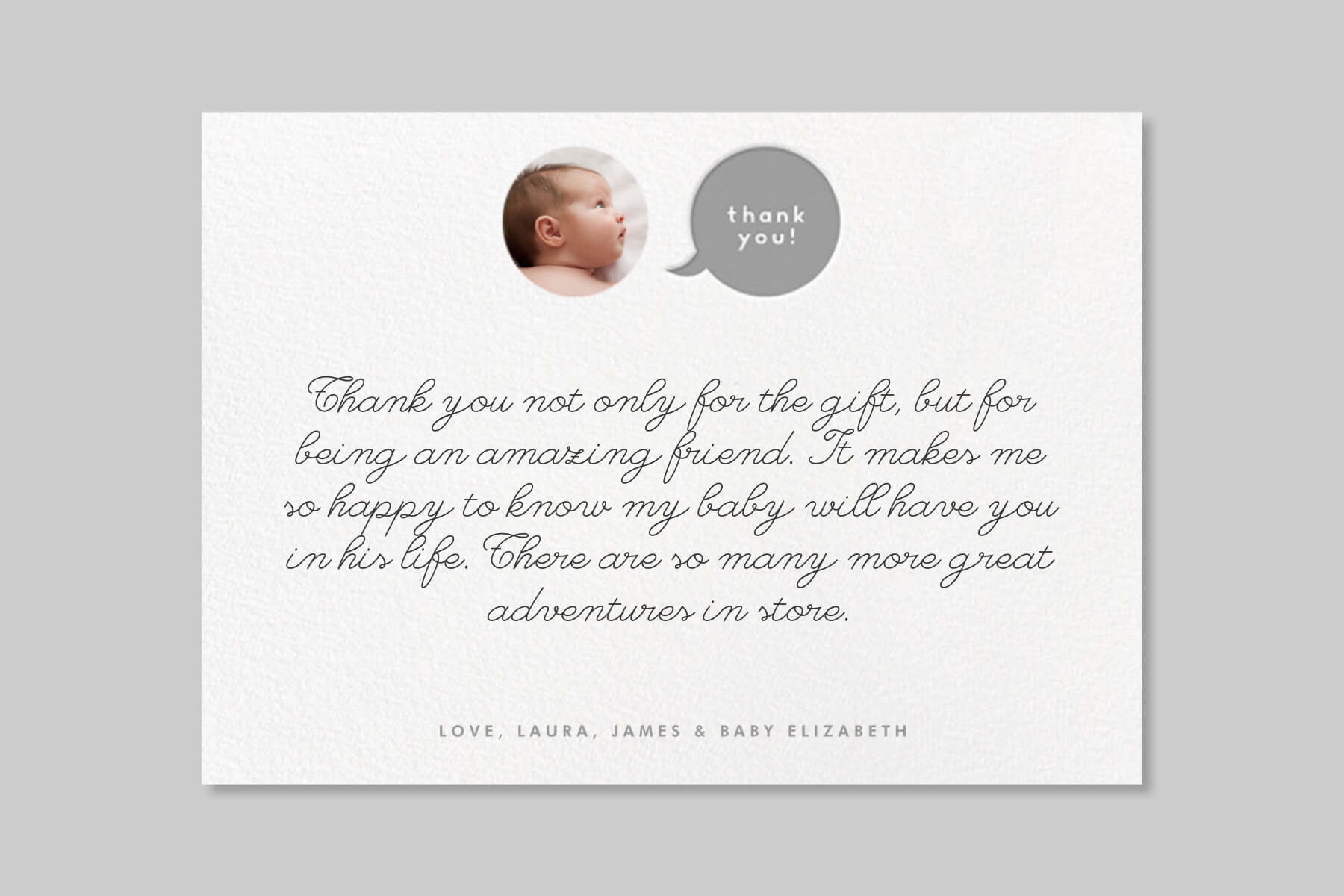 Thank You Card Template For Baby Shower
