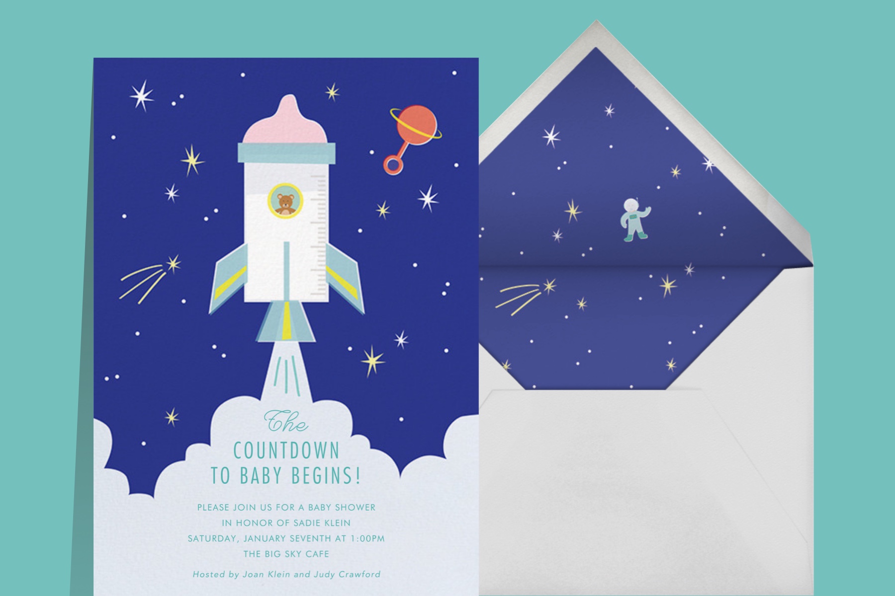 "Baby Blast Off" by Cheree Berry Paper for Paperless Post